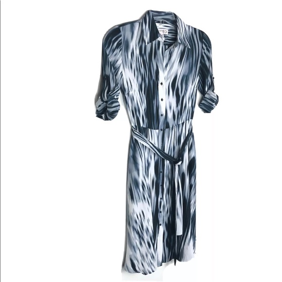 Nanette Lepore button front dress Midi collar belt pockets 1/2 tab sleeve Size 2 - Picture 7 of 10